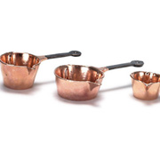 3 Copper Pots with Spouts