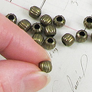 6mm Round Corrugated Metal Beads