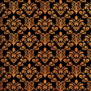 Halloween Damask with Orange Swirls Scrapbook Paper