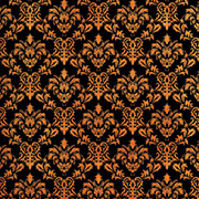 Halloween Damask with Orange Swirls Scrapbook Paper