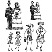 Tim Holtz Day Of The Dead #2 Cling Stamp Set