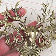Ornate Deer Head Necklace