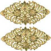 Fancy Oval Dresden Flourishes - Antique Gold