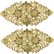 Fancy Oval Dresden Flourishes - Antique Gold