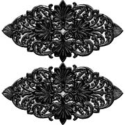 Fancy Oval Dresden Flourishes - Black