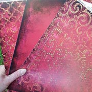 Elegant Autumn Red Gold Scrapbook Paper Set