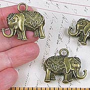 3cm Tall Bronze Elephant Charms*