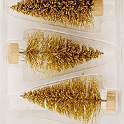 Fa La La Gold Bottle Brush Tree Set