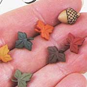 Tiny Fall Leaves & Acorns Buttons Mix
