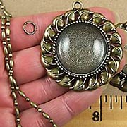 Antique Brass Sunburst Pendant Set