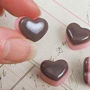 Heart-Shaped Mini Cake with Chocolate Frosting