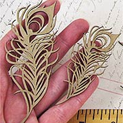 Miniature Chipboard Peacock Feathers