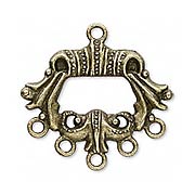 Antique Brass Filigree - 5 Loops