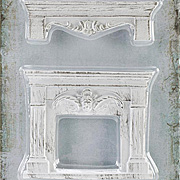 Shabby Chic Resin Fireplace & Shelf Set