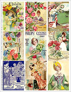 Flower Catalog Women ATCs Collage Sheet