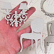 Second Hand Furnishings Die-Cut Chipboard