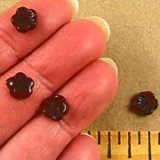 7mm Garnet Glass Flowers