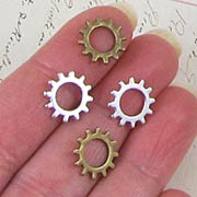 12mm Antique Bronze & Silver Gears*