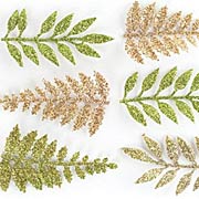 Glittered Fern Leaves*