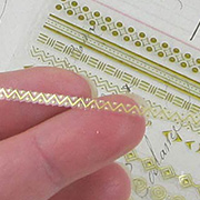Tiny Gold Border Stickers - Dots & Zig Zags