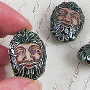 Ceramic Green Man Bead