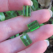 12x8mm Green Glass Rectangular Beads