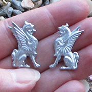 Left & Right Facing Metal Gryphons