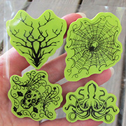 4 Halloween Corners Cling Stamp Set