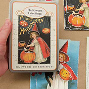 Halloween Glitter Postcards in Tin