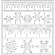 Frozen Clear Icicle Borders & Snowflakes