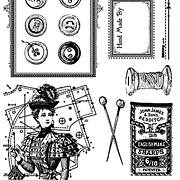 In Stitches Cling-Mounted Rubber Stamp Set