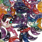 Iridescent Crescent Moon Beads