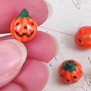 Ceramic Jack-o-Lantern Pumpkin Bead*