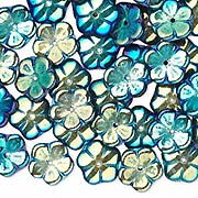 Jet AB Flower Beads