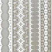 Dazzles Silver Lacy Borders Stickers