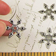 Antique Silver Lacy Snowflakes