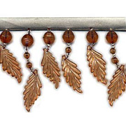 Brown Leaves Beaded Fringe