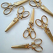 Large Brass Scissors Charms
