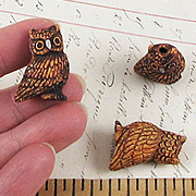 Ceramic Burnt Umber Owl Bead*