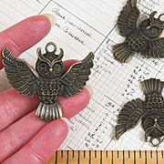 Antique Brass Owl Pendant