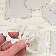 Large Chipboard Scalloped Frames & Medallions