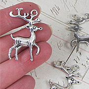 Large Silver Reindeer Pendant