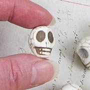 Large White Turquoise Skull Beads*