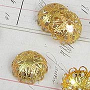 Large Gold Star Filigree Bead Caps