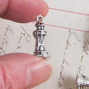 Antique Silver Lighthouse Charm