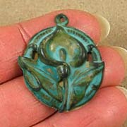Calla Lily Charm - Verdigris