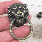 Lion Door Knockers - Antique Brass