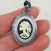 Antique Pewter Oval Locket