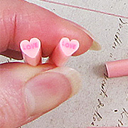 Polymer Clay Pink Love Heart Cane