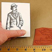 Bowler Dude Rubber Stamp